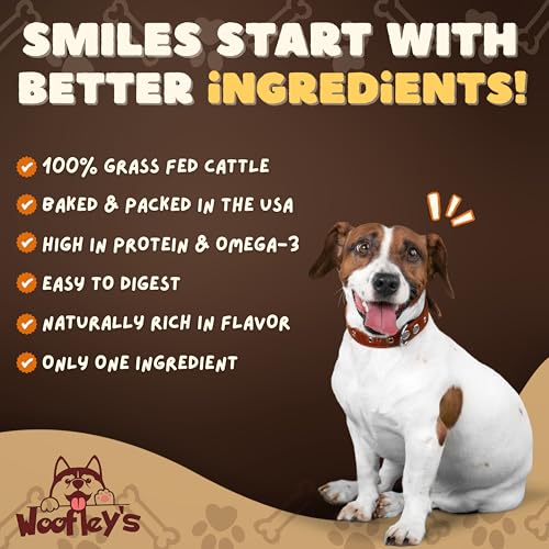 Image of Woofley's 6 inches Buffalo Beef Cheek Roll -(50 Count)- Beef Cheek Rolls for Dogs - Long Lasting Natural Dog Chews