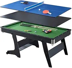 Mesa Multi Jogos de Sinuca E Ping Pong Ahead Sports 3 em 1, Dobrável, 180 x 97 x 80 cm