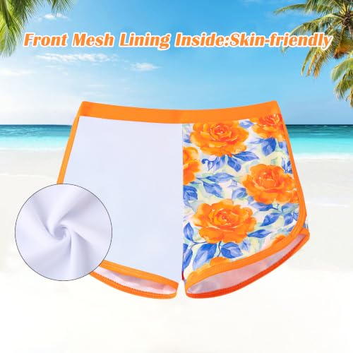 Image of TUONROAD Girls 2 Pieces Rash Guard Swimsuit Long Sleeve Tankini for 4-10 Years