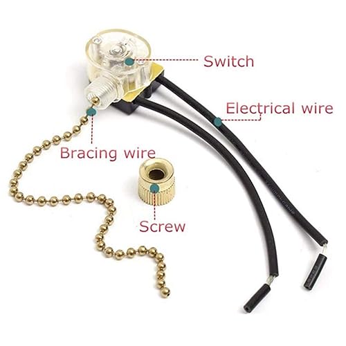 Miniatura 5 de Interruptor de ventilador de techo, paquete de 2 unidades de encendido y apagado Zing Ear ZE-109, interruptor de control de velocidad de repuesto