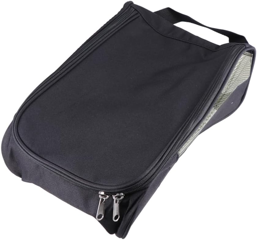 Kisangel Breathable Mesh Golf Shoe Bag Zippered Shoe Storage Pouch for Outdoor Sports for Travel Cycling Football Tennis
