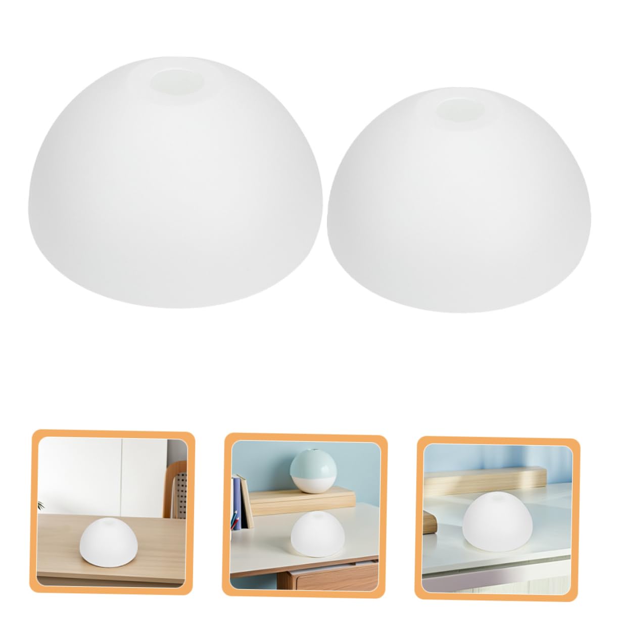 SHINEOFI Pantalla de Lámpara Hongo de Plástico Blanco 2 Piezas | Uso Versátil, Gran Transmisión de Luz, Limpieza Sencilla, Instalación DIY para Hogar y Decoración
