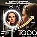 VESAUR 15X Magnifying Mirror with Light, 9.5 Large 5000mAh Rechargeable Double Sided HD Lighted Makeup Mirror with 3 Touch Dimmable Light, 360° Swivel Detachable for Travel Vanity Mirror Nickel, Gifts