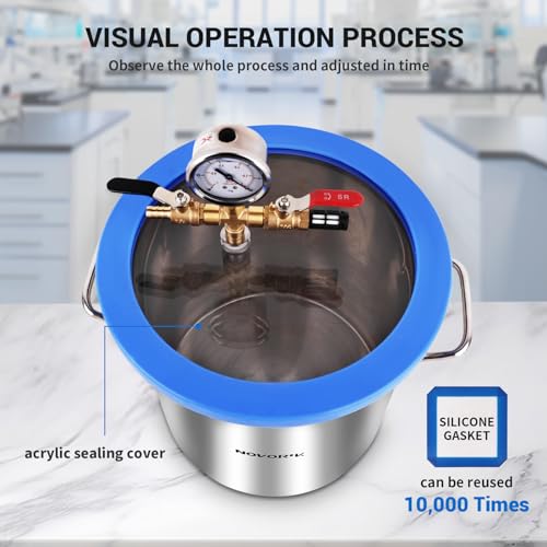 Novorik 3 Gallon Vacuum Chamber With 3.6 Cfm Pump, Single Stage Vacuum Pump And Vacuum Chamber Kit thumb #5