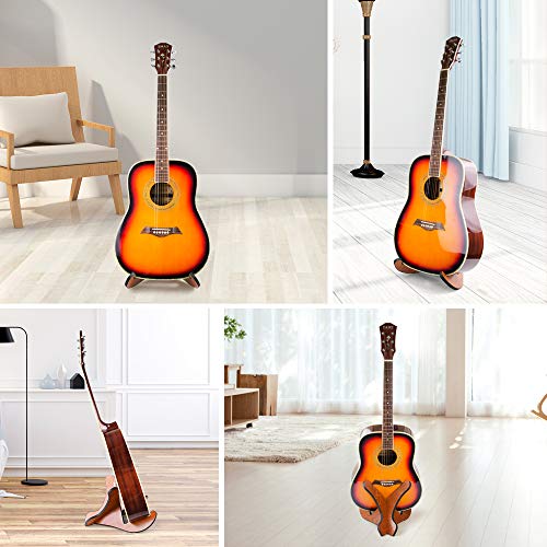 Binken Acoustic Guitar Stands,Universal Acoustic Guitar Stand Wooden Guitar Rack with Guitar Picks,Portable Detachable Guitar Holder for Musical String Instrument and Acoustic Classical Bass Guitars