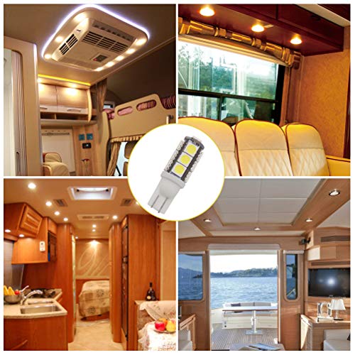 Grv T10 921 194 13-5050 Smd Wedge Led Bulb Super Bright Rv Camper Cabinet Dome Light Dc12V Dc13V Cool White Pack Of 10（2.0Generation） #TOP5