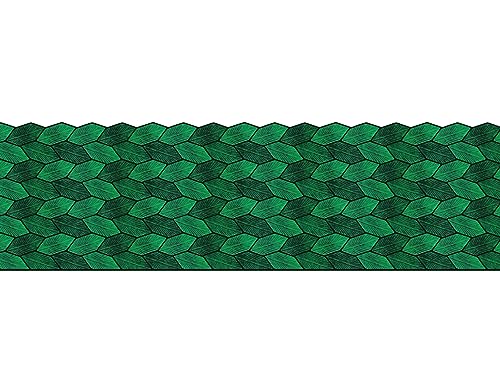 Image of WallDesign Leafy Emerald Tile Sticker - 4ft x 9.75 inch Durable Surface Decoration Film for Kitchen, Cabinet, Table, Furniture, Wall, Bathroom, Door, Refurbishment