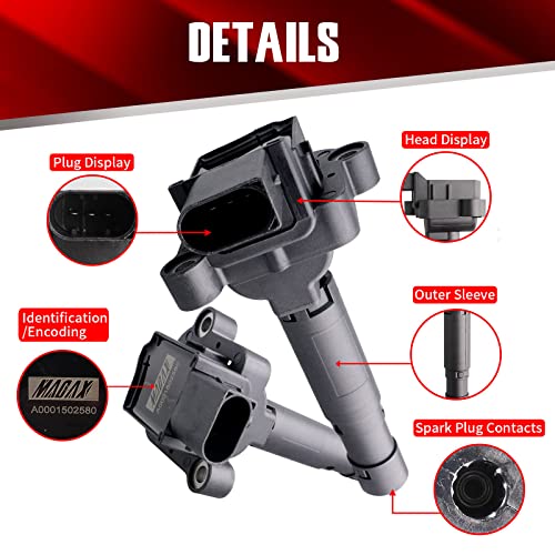 Macax Set Of 4 Ignition Coils Uf658 Compatible With Mercedes Benz 2014 2015 C250 2012-2015 Slk250 1.8L L4 - Replaces Ic761 A0001502580 #TOP3