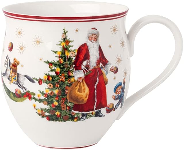 Villeroy & Boch - Toy's Delight, kubek do kawy z Mikołajem, 390 ml, porcelana premium, kolorowy
