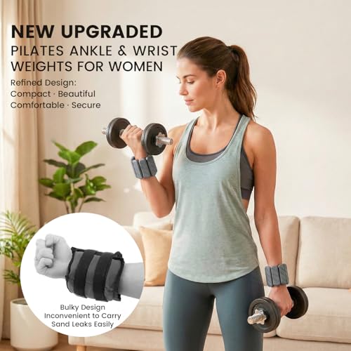 Image of Silicone Wrist & Ankle Weights | Wearable weights for yoga & toning. 0.5lb or 1lb per wrist. Sweat-resistant, adjustable fit with solid steel core.