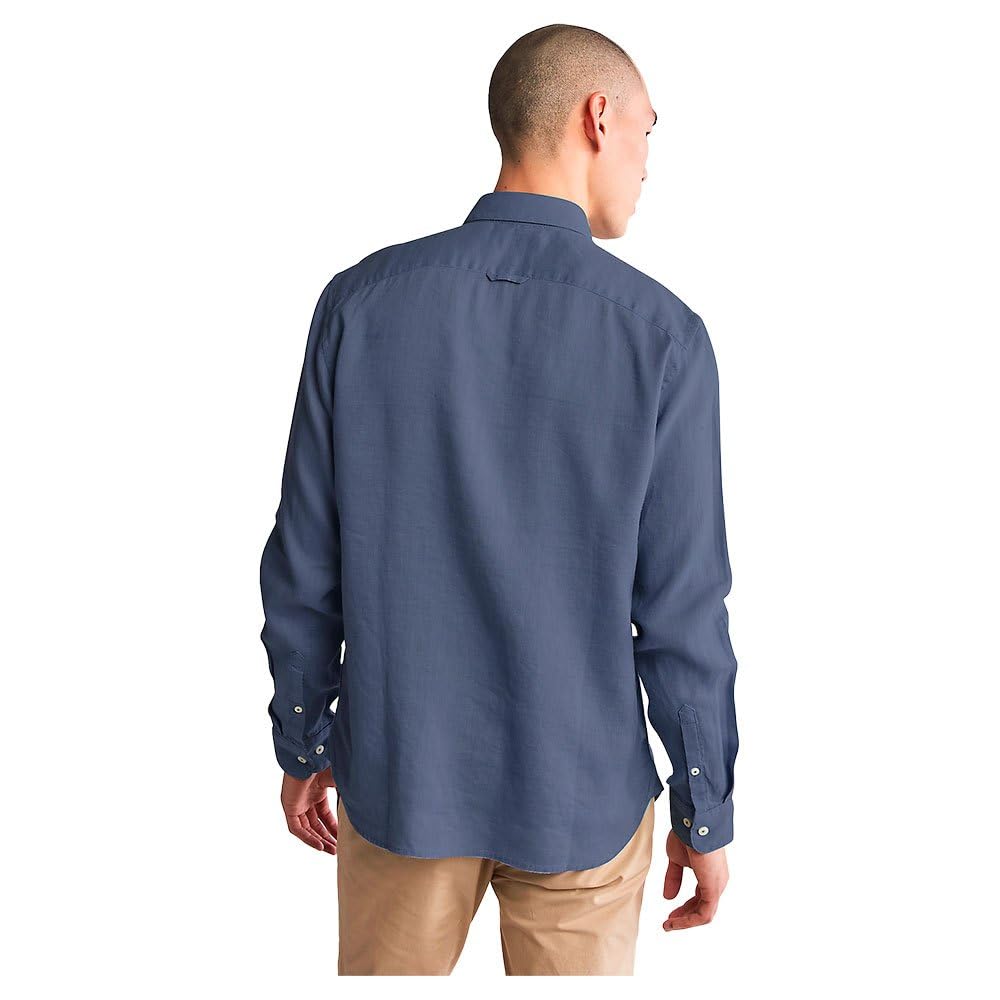 Timberland Camicia da Uomo Slim Fit in Lino Mill River Blu Taglia S Codice TB0A2DC3288