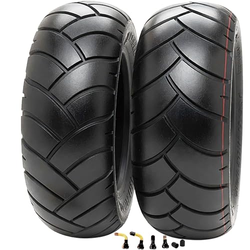 2 Pack 80/65-6 Tubeless Scooter Tires Vacuum Off-Road 10x3 (255x80) with Air Valves for 10 Inch Electric Scooters Non-Slip