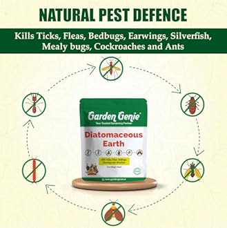 Garden Genie 100% Natural Diatomaceous Earth Powder | Insect Control Powder for Plants | Effective Against Cockroach, Bedbugs, Ants etc | Organic Pest Control for Your Home & Garden - 380g