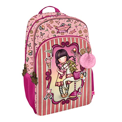 Santoro-S4306616 Mochila 3 Cremalleras Gorjuss Fairground Carousel 29X45X17Cm, Multicolor, Talla única (1110GJ05)