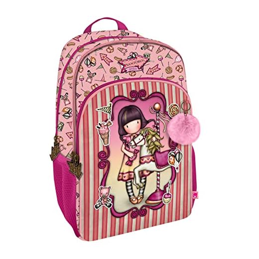 Santoro-S4306616 Mochila 3 Cremalleras Gorjuss Fairground Carousel 29X45X17Cm, Multicolor, Talla única (1110GJ05)