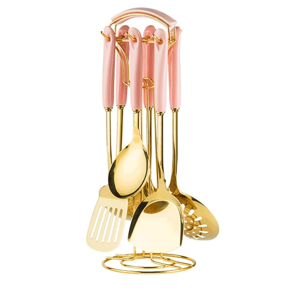 Ustensiles de cuisine en céramique et acier inoxydable : set de spatules et cuillères