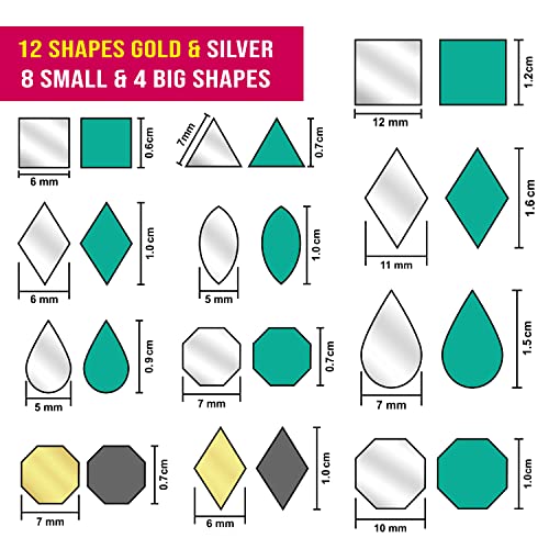 Image of Clickedin Glass Square Mirror for Craft Work, Lippan Art Materials Kit Wall Mount Mirrors, Decorative Small Pieces for DIY Crafts Works with Included Shape Separate Box (Pack of 2000 Mirrors),Clear