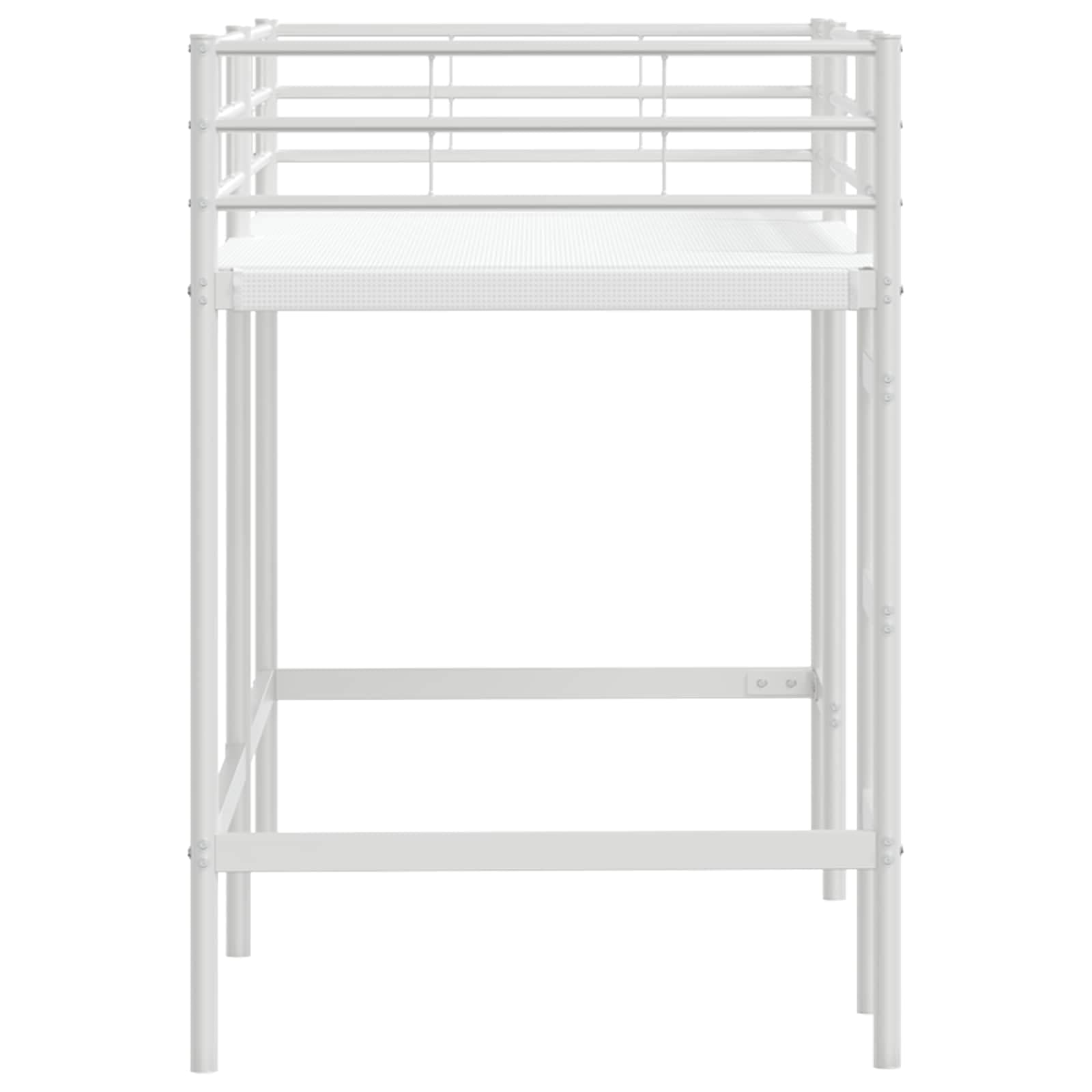 Lit Mezzanine en Acier Blanc 74.5x190 cm pour Gain de Place