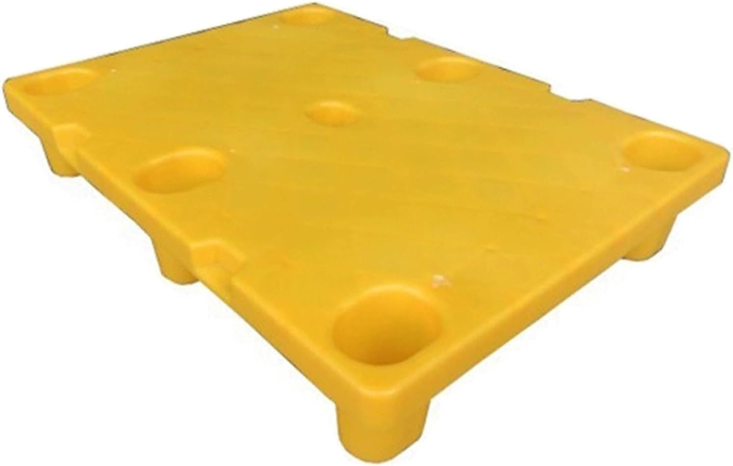 Plastic Pallets for Outside, HDPE Plastic Pallets, Nestable, Waterproof, Feet with Drainage Holes, for Basement Garage Supermarket(Yellow)