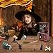 BEIREG Dollhouse Miniatures 1/12 Scale Accessories, Wooden Bookshelf Furniture Set - Magic Bottle&Potion, Witch Frame and Hat, Mini Bookcase, Haunted Dollhouse Halloween Decorations for Kids Gifts