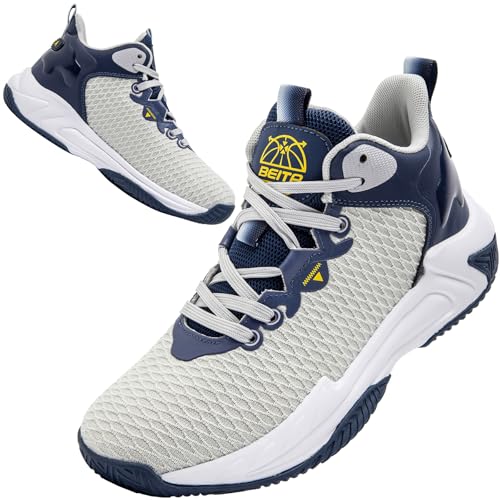 Image of Beita Basketball Shoes for Men High Upper Sneakers Breathable Sports Shoes Anti Slip