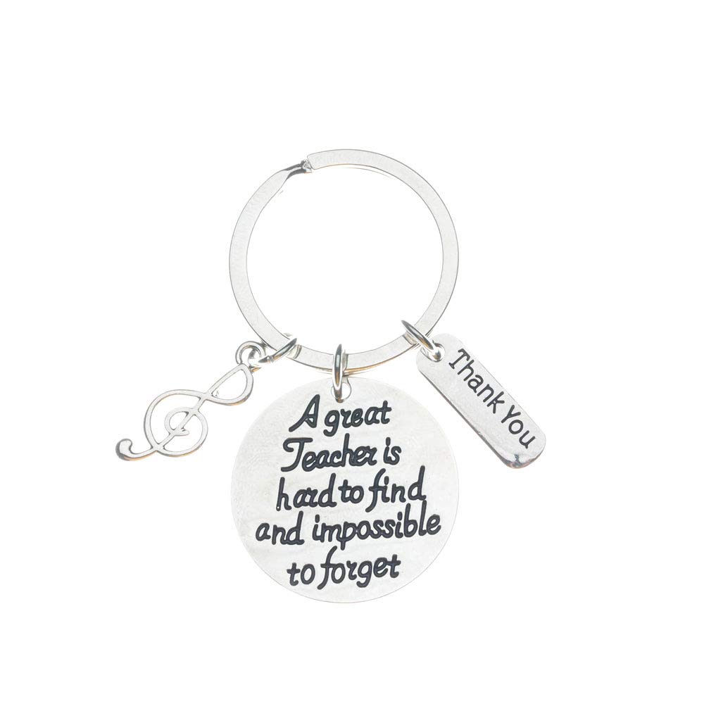 Infinity CollectionInfinity Collection Music Teacher Keychain - Music Note Jewelry for Music Instructors, Great Teacher is Hard to Find but Impossible to Forget