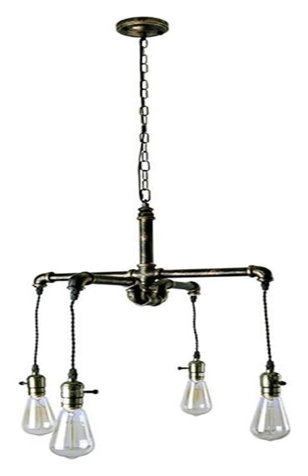 Lustre à conduite d'eau en métal suspension vintage loft pour restaurant