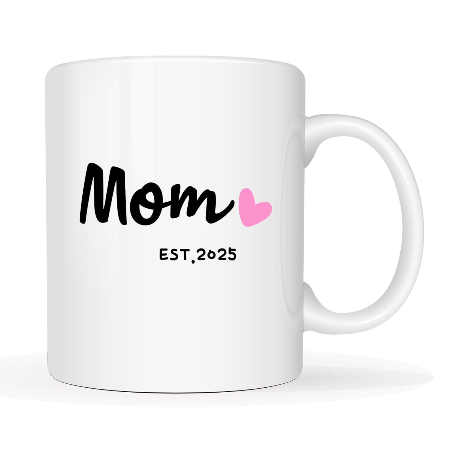 MAUAG Mom Est 2025 Coffee Mug, Mother's Day New Mom Gifts for Women Her, First Time Moms Cup, White 11 Oz