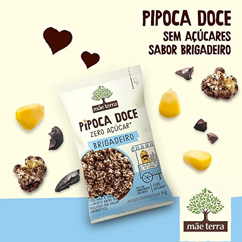 Mãe Terra Pipoca Doce Pronta Brigadeiro Zero Açúcar 40 g