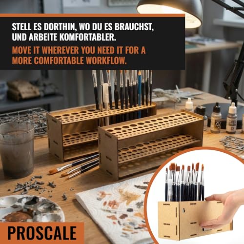 PROSCALE Werkzeughalter & Pinselhalter für Modellbau und Miniaturen Vielseitig für Tisch oder Wand Bohrungen in mehreren Durchmessern Ordnung im Setup
