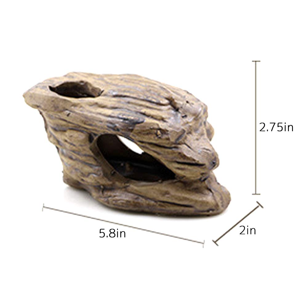 Creation Core Ceramic Lizard Hideout - Reptile Habitat Decor, Snake Climbing Branch, Aquarium Shelter