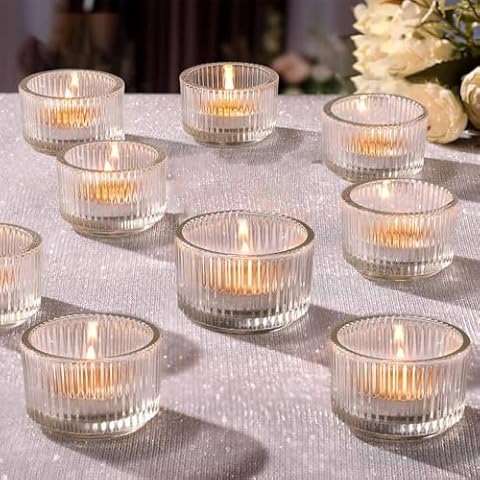 Duscdesp Vintage Clear Glass Candle Holders Cover