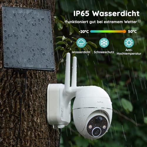 BOIFUN 2K Solar Überwachungskamera Aussen WLAN, Kabellos Akku Kamera Outdoor mit...