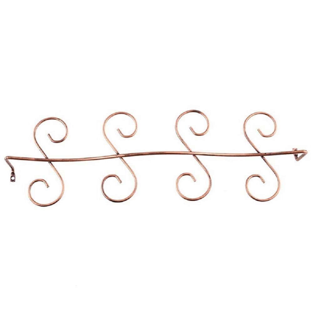 DBYAN Under Cabinet Wine Glass Rack Stemware Holder,Vintage Style Bronze 8 Glasses Stainless Steel Wall-Mounted Hanging Wine Glass Hanger for Bar Home Cafe