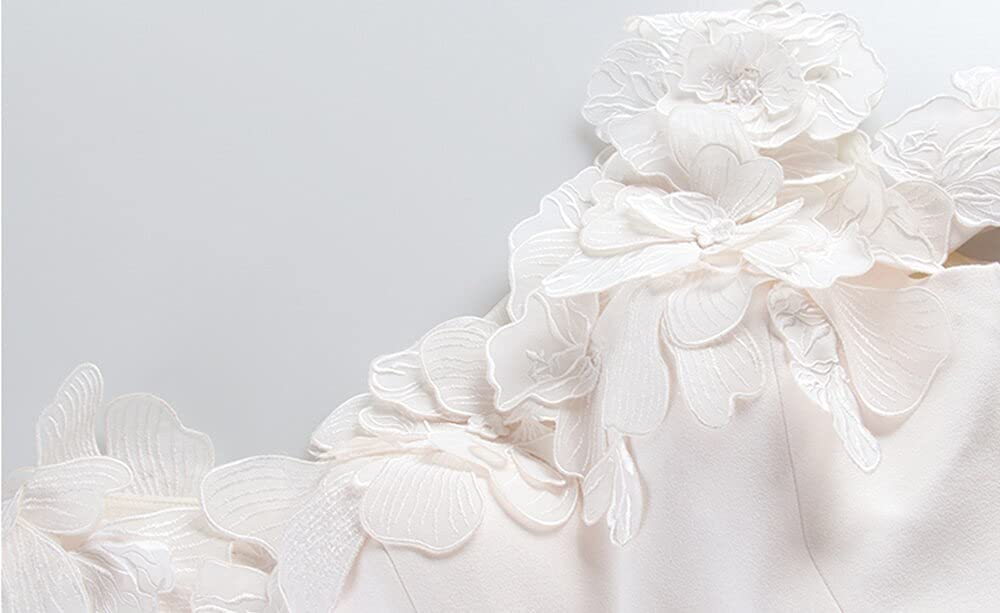 DinaVian - Abito da donna lungo in chiffon con motivo floreale, da sera e damigella d'onore