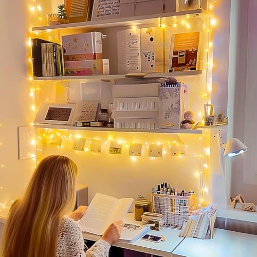 Image of LED Fairy String Lights 12 Meter Yellow Copper Wire | Waterproof & Energy Saving Decorative Lights for Diwali, Home, Bedroom, Wedding, Balcony & Garden (Pack of 1)