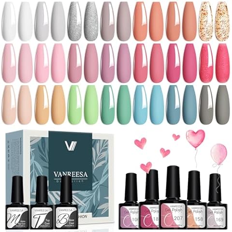 VANREESA 24 PCS Gel Nail Polish Set Cover