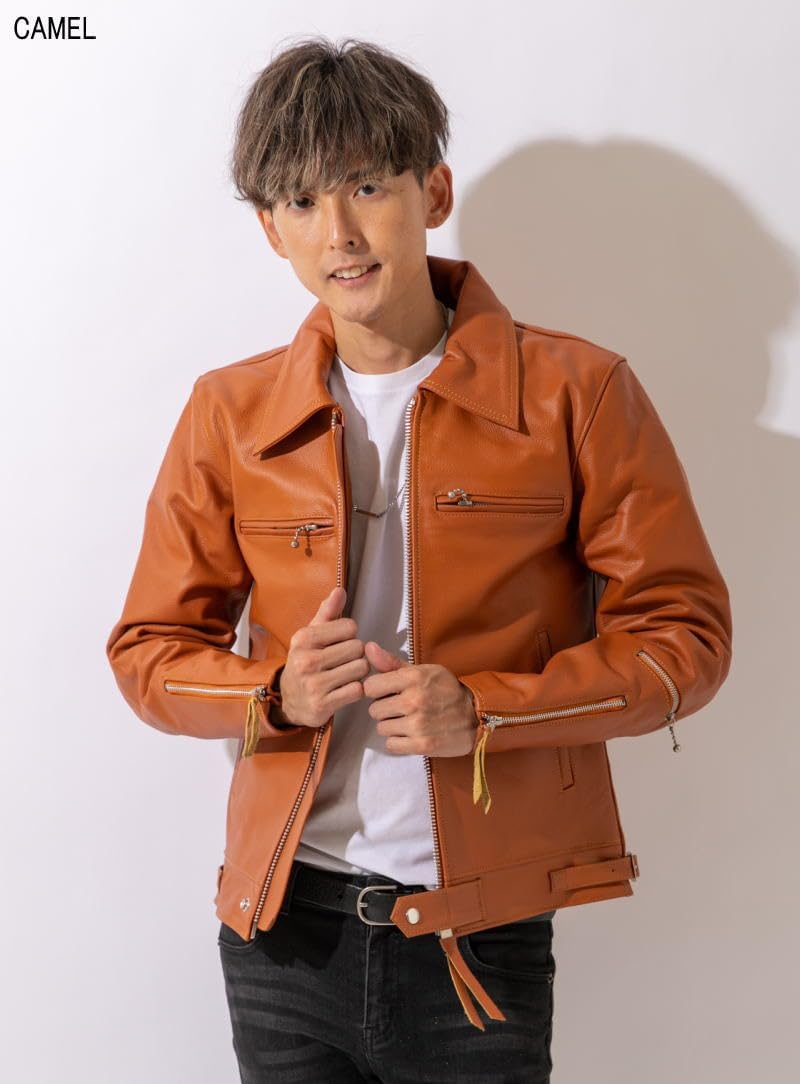 FREEDOM シングルライダースジャケット バッファローレザー M ホワイト FREEDOM シングルライダースジャケット バッファローレザー M ホワイト