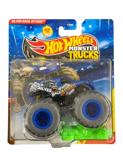 Hot Wheels Monster Trucks Silver Back Attack 1:64 miniatura 1
