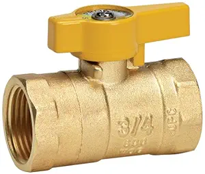 Homewerks VGV-2LH-B4CB Gas Ball Valve, Female Thread x Female Thread, Brass, 3/4-Inch