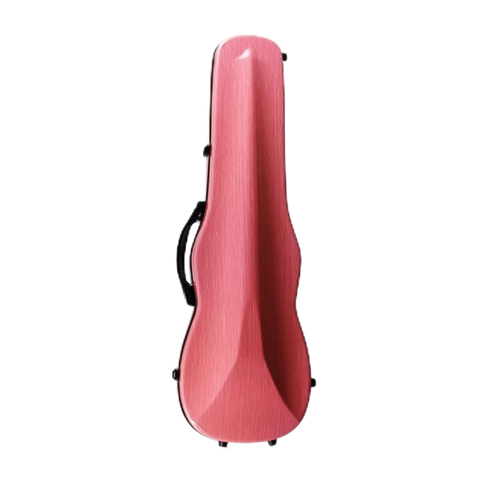 Amagogo Geigenkoffer Hartschale Etui Schutzkoffer Instrumentenkoffer mit Schultergurten Beweglichem Halspolster Sicherem Verschluss Moderne Optik für Tägliche, Rosa Gebürstet