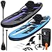 ECD Germany Aufblasbares Stand Up Paddle Board Set mit Kajak Sitz, Schwarz, 305x78x15 cm, aus PVC, Alu-Paddel, Komplettes Zubehör, SUP Board Paddling Board Paddelboard Surfboard Surfbrett Paddelbrett