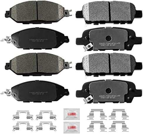 AutoShack Front & Rear Drilled & Slotted Brake Rotors Ceramic Brake Pads | Replacement For 2005-2012 Nissan Pathfinder 4.0L V6 4WD RWD | E-Coated | 12-PC Brake Kit | ShadowGuard - Foto 3