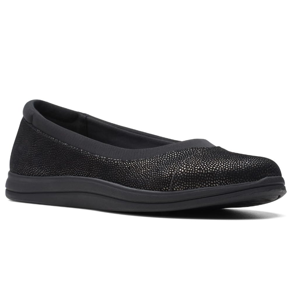 Clarks Women's Breeze Ayla Ballet Flats, Black Synthetic, 5.5 UK