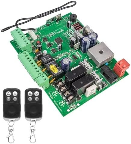 DZ24V Automatic Sliding Gate Control Board Replacement Kit, 24V DC Gate Opener Circuit Board with Remote Controls(Control Box)
