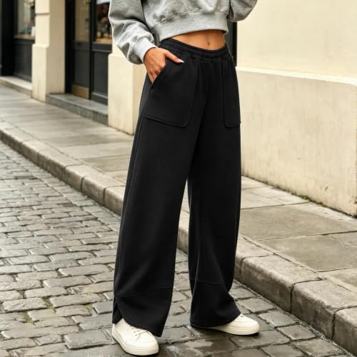 OTSANT Womens Wide Leg Sweatpants Elastic Waist Casual Lounge Pants Pockets - image 5