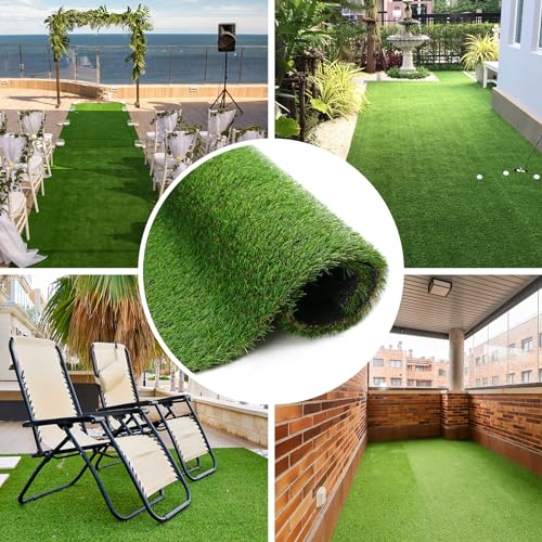 Image of GLOBREEN 2X6 FT Artificial Turf Grass Runner Rug for Dogs, Thick Realistic Fake Grass for Patio, Balcony, Indoor Outdoor Puppy Potty Training Turf, with Drainage Hole