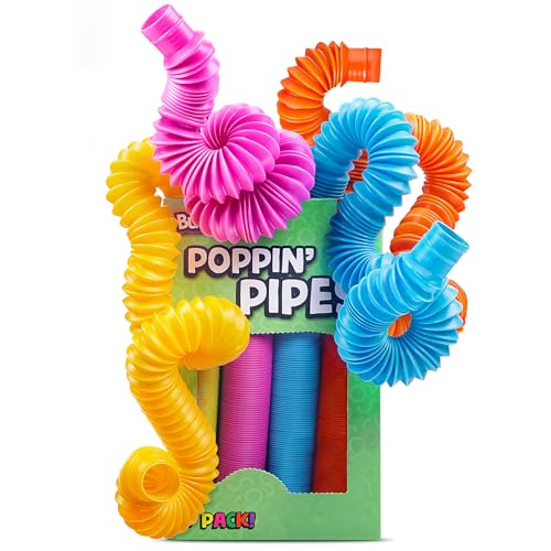 BUNMO Pop Tubes – Large 4-Pack Sensory & Fidget...