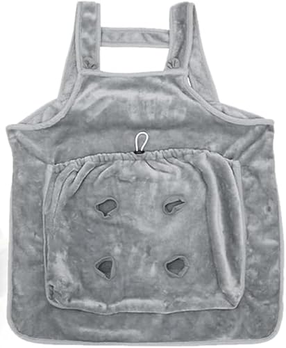 KryZaroグレーの標準猫と小型犬の服・アクセサリー、柔らかくふわふわした素材、調節可能な脚開口部のデザイン、防寒性と防毛性、屋内と屋外で使用可能、ペットキャリア、キャリアエプロン