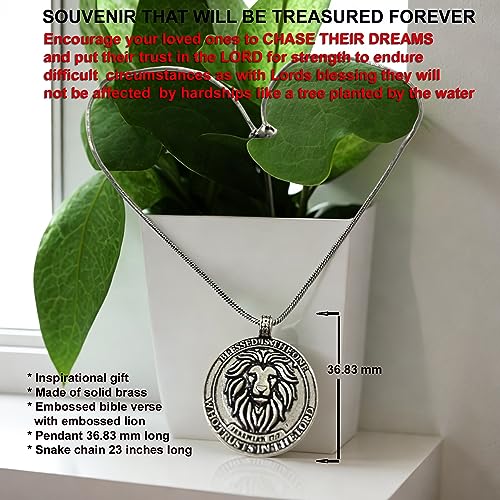 GUAAFA Bible Verse & Lion Pendant for Men Locket Necklaces - Blessed is the One Who Trusts In the Lord | Christian Faith Religious Gifts Jewelry for Women4